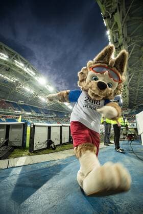 Germany vs Mexico SOCHI, SC - 29.06.2017: GERMANY VS MEXICO - The Zabivaka Cup mascot before the match between Germany and Mexico is valid for the 2017 Confederations Cup semi-final on Thursday (29th), held at the Olympic Stadium in Sochi, Russia (Photo: Marcelo Machado de Melo Fotoarena) x1347212x  MarceloxMachadoxdexMelo