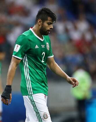 Germany vs Mexico SOCHI, SC - 29.06.2017: GERMANY VS MEXICO - Nestor Araujo of Mexico regrets a goal conceded during a match between Germany and Mexico valid for the semifinals of the Confederations Cup 2017, this Thursday (29), held at the Sochi Olympic Stadium in Sochi, Russia. (Photo: Heuler Andrey DiaEsportivo Fotoarena) x1347250x  HeulerxAndrey