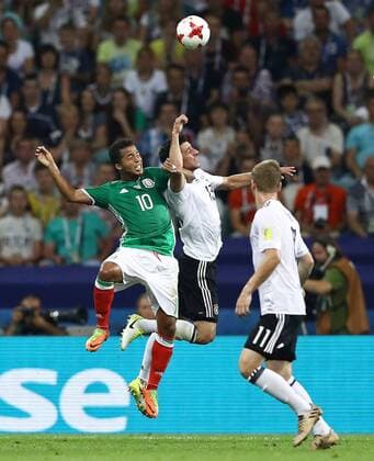 Germany vs Mexico SOCHI, SC - 29.06.2017: GERMANY VS MEXICO - Lars Stindl of Germany is bidding with Giovani Dos Santos of Mexico during a match between Germany and Mexico in the semifinals of the 2017 Confederations Cup on Thursday at the Sochi Olympic Stadium in Sochi, Russia. (Photo: Heuler Andrey DiaEsportivo Fotoarena) x1347303x  HeulerxAndrey
