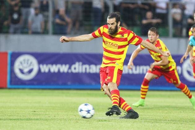 29.06.2017 KUTAISI, GRUZJA (GEORGIA) PILKA NOZNA (FOOTBALL), LIGA EUROPY UEFA 2017 2018 (EUROPEAN UEFA LEAGUE 2017 2018) , 1 RUNDA KWALIFIKACJI (FIRST QUALIFICATION ROUND) MECZ (GAME) DINAMO BATUMI - JAGIELLONIA BIALYSTOK NZ CILLIAN SHERIDAN ZMARNOWANY RZUT KARNY FOTO KAMIL SWIRYDOWICZ CYFRASPORT NEWSPIX.PL --- Newspix.pl  20170629CSKS0011