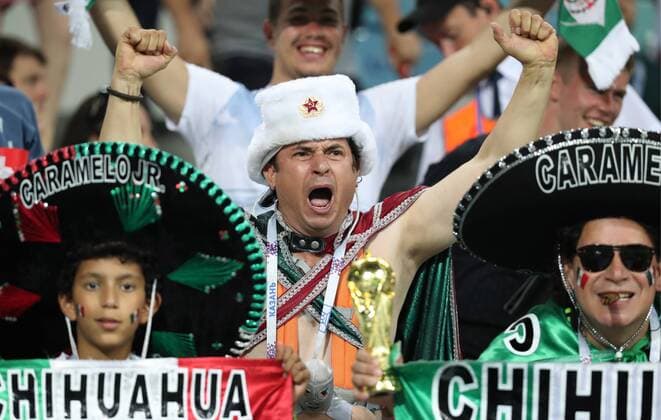 Bilder des Tages - SPORT SOCHI, RUSSIA - JUNE 29, 2017: Mexican fans cheer during the 2017 FIFA Confederations Cup semifinal football match between Germany and Mexico at Fisht Stadium. Artyom Korotayev TASS  TS055828