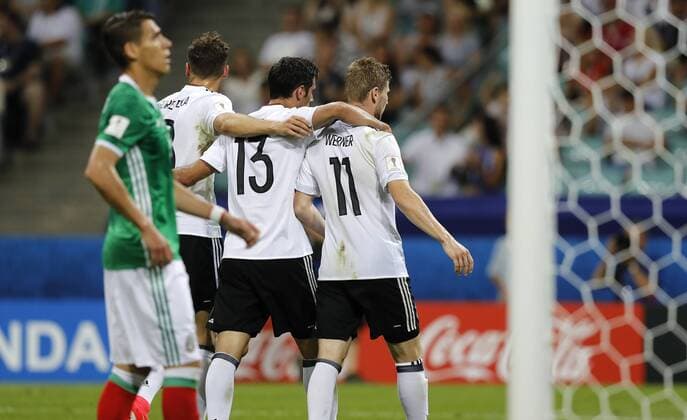 Germany vs Mexico SOCHI, SC - 29.06.2017: GERMANY VS MEXICO - Timo WERNER of Germany celebrates his goal during a match between Germany and Mexico valid for the semifinals of the 2017 Confederations Cup on Thursday (29th), held at the Sochi Olympic Stadium in Sochi, Russia. (Photo: Rodolfo Buhrer La Imagem Fotoarena) x1347390x  RodolfoxBuhrer