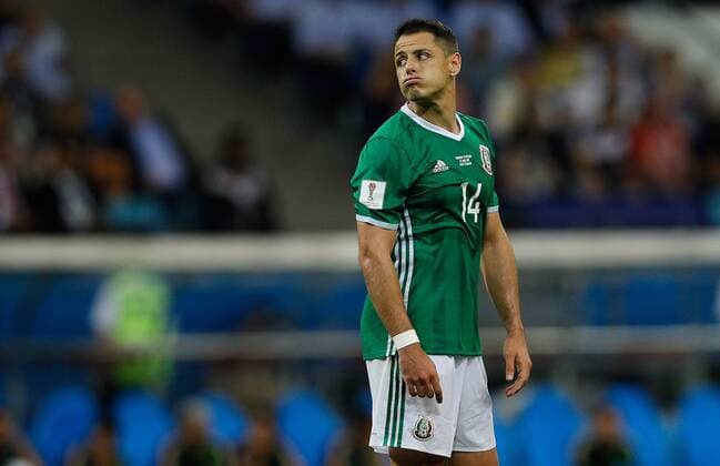 Germany vs Mexico SOCHI, SC - 29.06.2017: GERMANY VS MEXICO - HERNANDEZ Javier de México regrets a chance during a match between Germany and Mexico valid for the semifinals of the 2017 Confederations Cup on Thursday (29th), held at the Olympic Stadium in Sochi, Russia (Photo: Marcelo Machado de Melo Fotoarena) x1347439x  MarceloxMachadoxdexMelo