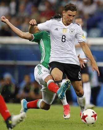 Germany vs Mexico SOCHI, SC - 29.06.2017: GERMANY VS MEXICO - JIMENEZ Raul of Mexico is missing in Leon GORETZKA of Germany during a match between Germany and Mexico valid for the semifinals of the Confederations Cup 2017, this Thursday (29), held in the Sochi Olympic Stadium in Sochi, Russia. (Photo: Rodolfo Buhrer La Imagem Fotoarena) x1347510x  RodolfoxBuhrer