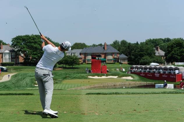 JUN 29, 2017 - Danny Lee (KOR) tees off on the seventeenth hole during the opening round at the 2017 Quicken Loans National at the Tournament Players Club in Potomac MD. PGA Golf Herren 2017: Quicken Loans National JUN 29 - ZUMAcjm_ 20170629_zaf_cjm_069 Copyright: xJohnxMiddlebrookx