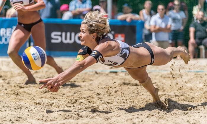 Bilder des Tages - SPORT FIVB World Tour - swatch MAJOR SERIES - Porec Major; 29.06.2017 Laura Ludwig (GER); FIVB World Tour - swatch MAJOR SERIES - Porec Major am 29.06.2017,Porec (Kroatien). xPWx