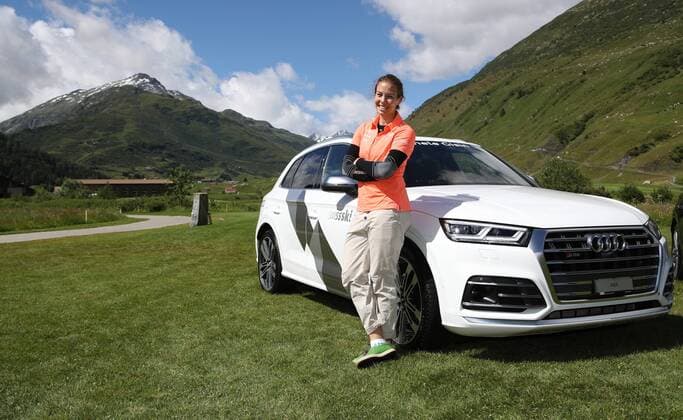GOLF - Swiss Ski Golf Trophy ANDERMATT,SWITZERLAND,30.JUN.17 - GOLF - Swiss Ski Golf Trophy, Swiss Alps Golf Course. Image shows Michelle Gisin (SUI). GEPAxpictures xAndreasxPranter