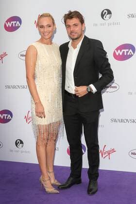 Donna Vekic (21, Kroatien) und Stan Wawrinka (32, Schweiz), die beiden Tennisspieler bei der WTA Tennis Damen Pre-Wimbledon Party am 29.06.2017 in London 2017 WTA Pre-Wimbledon Party in London 