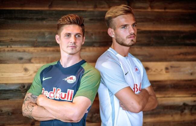 29.06.2017, Hotel Forsthofgut, Leogang, AUT, 1. FBL, FC Red Bull Salzburg, Medientag, im Bild Patrick Farkas (FC Red Bull Salzburg), Marin Pongracic (FC Red Bull Salzburg) Patrick Farkas (FC Red Bull Salzburg), Marin Pongracic (FC Red Bull Salzburg) during the Mediaday of Austrian Bundesliga Club FC Red Bull Salzburg at the Hotel Forsthofgut in Leogang, Austria on 2017 06 29. Leogang EP_fei