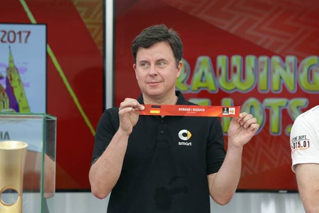 The FIVB Beach volleyball Beachvolleyball World Championships Vienna 2017 Drawing of Lots 01.07.2017., Croatia, Porec - The FIVB Beach Volleyball World Championships Vienna 2017 Drawing of Lots took placee place during the Porec Major series event. Michael Oblasser..  LukaxStanzl PIXSELL