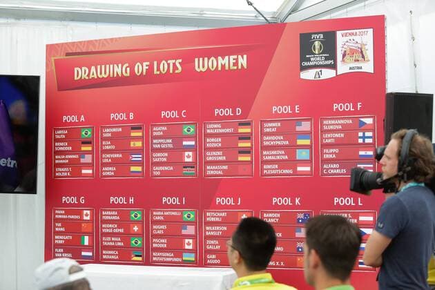 The FIVB Beach volleyball Beachvolleyball World Championships Vienna 2017 Drawing of Lots 01.07.2017., Croatia, Porec - The FIVB Beach Volleyball World Championships Vienna 2017 Drawing of Lots took placee place during the Porec Major series event.  LukaxStanzl PIXSELL