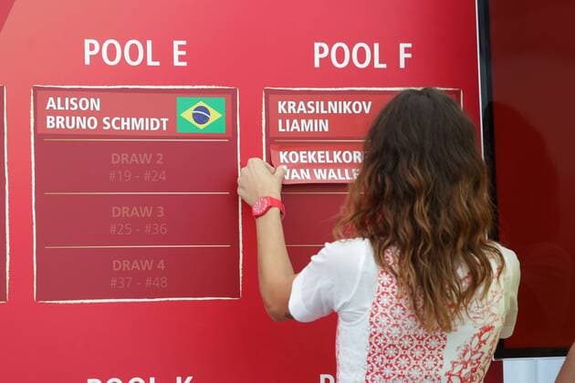 The FIVB Beach volleyball Beachvolleyball World Championships Vienna 2017 Drawing of Lots 01.07.2017., Croatia, Porec - The FIVB Beach Volleyball World Championships Vienna 2017 Drawing of Lots took placee place during the Porec Major series event.  LukaxStanzl PIXSELL
