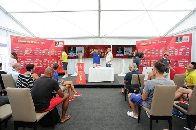 The FIVB Beach volleyball Beachvolleyball World Championships Vienna 2017 Drawing of Lots 01.07.2017., Croatia, Porec - The FIVB Beach Volleyball World Championships Vienna 2017 Drawing of Lots took placee place during the Porec Major series event.  LukaxStanzl PIXSELL