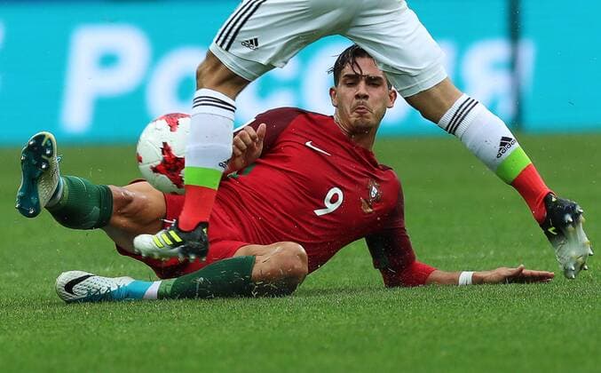 MOSCOW, RUSSIA â€“ JULY 2, 2017: Portugalâ€™s Andre Silva in their 2017 FIFA Confederations Cup third place football match against Mexico at Otkrytie Arena. Sergei Savostyanov TASS  TS055C5E