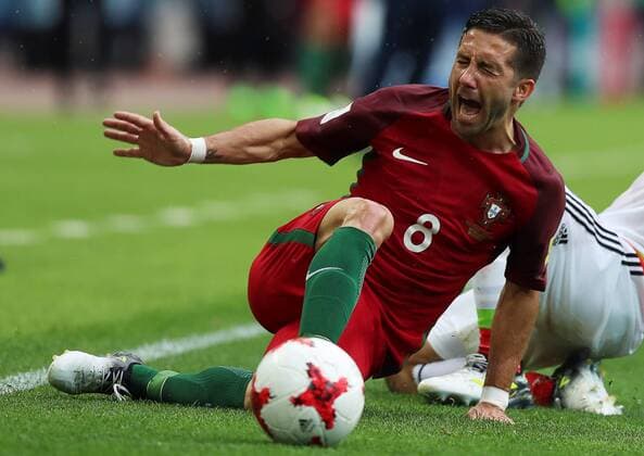 MOSCOW, RUSSIA â€“ JULY 2, 2017: Portugalâ€™s Joao Moutinho in their 2017 FIFA Confederations Cup third place football match against Mexico at Otkrytie Arena. Sergei Savostyanov TASS  TS055C6B