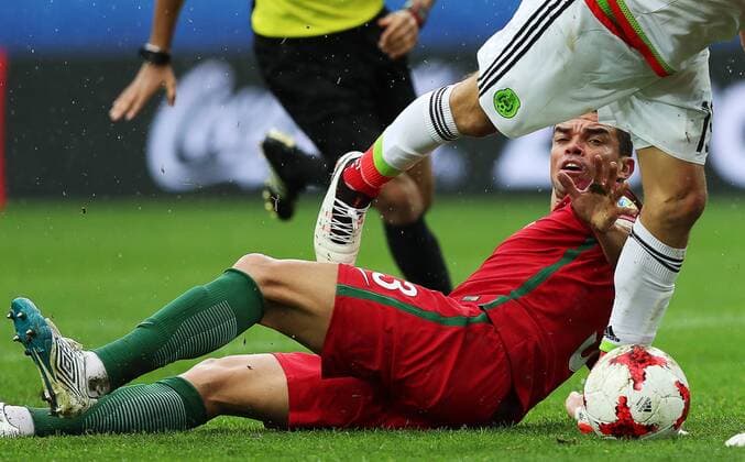 MOSCOW, RUSSIA â€“ JULY 2, 2017: Portugalâ€™s Pepe in their 2017 FIFA Confederations Cup third place football match against Mexico at Otkrytie Arena. Sergei Savostyanov TASS  TS055C79