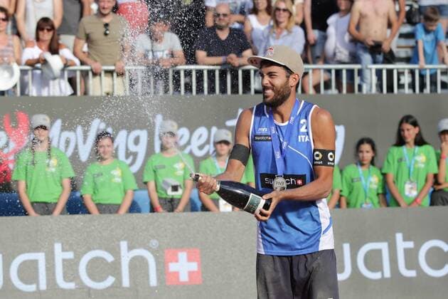 Swatch Beach volleyball Beachvolleyball Major Series, Awarding medals 02.07.2017., Croatia, Porec - Volleyball Tournament Swatch Beach Volleyball Major Series. Awarding medals. First place was won by Brazil (Pedro Solbe Guto Carval), Italy second (Lupo Nicolai) and Brazil third (Alison Bruno). Daniele Lupo, Paolo Nicolai.  LukaxStanzl PIXSELL