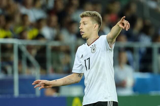 Krakau, Polen, 30.06.2017, Laenderspiel, Finale - Under 21 European Championship EM Europameisterschaft Deutschland - Spanien, Mitchell Weiser (DFB) gestikuliert ( DeFodi507