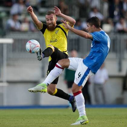 Fussball UEFA Europa League, Europa-Ligue, Europa League 2017 - 2018 04.07.2017, UEFA Europa League 2017-2018, Qualification First Round, Second Game, Return Game, Luxemburg, Stade Josy Barthel, Progres Niederkorn, Proges Niederkorn (LUX) - Rangers FC, Glasgow Rangers (SCO) vl: Aleksandre Karapetian (Niederkorn 87) - Fabio Cardoso (Rangers 4)