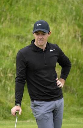 July 5th 2017, Portstewart Golf Club, Portstewart, Northern Ireland; Dubai Duty Free Irish Open Golf Championship; Pro-Am Tournament; Rory Mcllroy (NIR) watches on as his team play on the 8th green xNigelxCookex  ActionPlus11898011