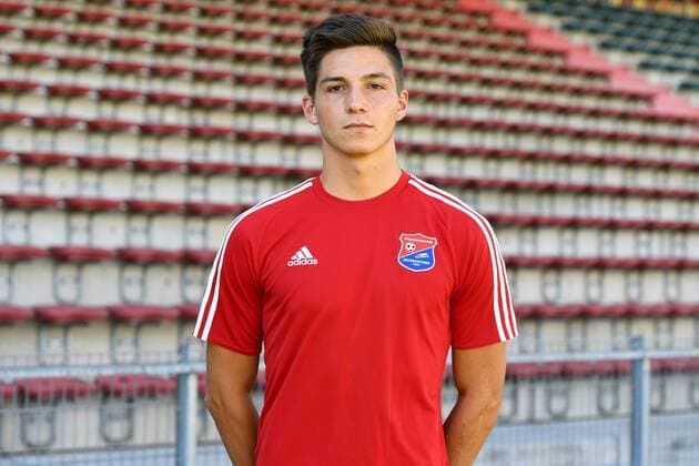 Pascal Schoch (Unterhaching, 29) Einzelbild, Aktion, Action, Porträt, Portrait, Fußball, GER, 3.Liga, Porträttermin 2017 2018, SpVgg Unterhaching, xslx