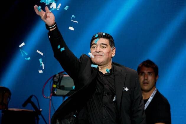July 5, 2017 - Naples, Italy - Former Napoli player Diego Armando Maradona receiving the honorary citizenship of Naples at Piazza del Plebiscito in Naples, Italy on July 05, 2017. Diego Armando Maradona honorary citizen of Naples  - ZUMAn230 20170705_zaa_n230_501 Copyright: xPaoloxManzox