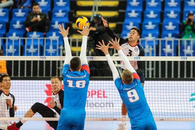 Taylor Sander of the USA team VOLLEY BALL : Serbie vs Etats Unis - FIVB Volleyball World League 2017 - Curitiba - 05 07 2017 GeraldoBubniak Panoramic 