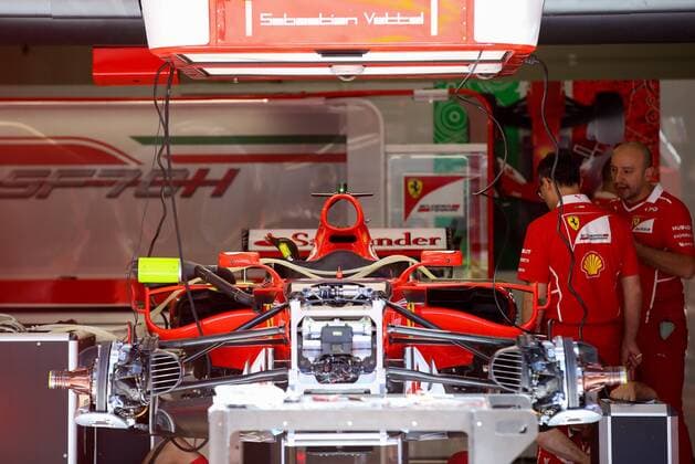 FORMULA 1 - GP of Austria 2017 SPIELBERG,AUSTRIA,06.JUL.17 - MOTORSPORTS, FORMULA 1 - Grand Prix of Austria, Red Bull Ring, preview. Image shows the garage of Sebastian Vettel (GER Ferrari). GEPAxpictures xChristianxWalgram