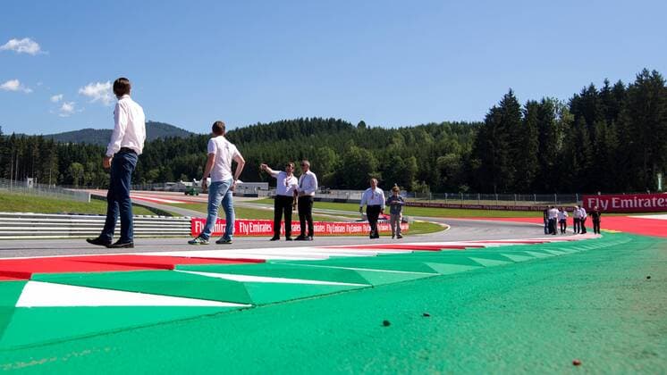 FORMULA 1 - GP of Austria 2017 SPIELBERG,AUSTRIA,06.JUL.17 - MOTORSPORTS, FORMULA 1 - Grand Prix of Austria, Red Bull Ring, preview. Image shows FIA staff on the track. GEPAxpictures xMaticxKlansek