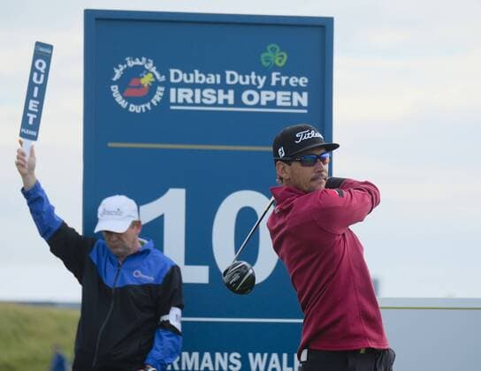 July 6th 2017, Portstewart Golf Club, Portstewart, Northern Ireland; Dubai Duty Free Irish Open Golf Championship; Day 1; Rafa Camera Bello (ESP) plays his opening tee shot from the 10th xNigelxCookex  ActionPlus11898240