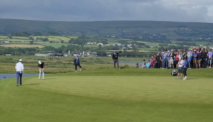 July 6th 2017, Portstewart Golf Club, Portstewart, Northern Ireland; Dubai Duty Free Irish Open Golf Championship; Day 1; Graeme McDowell (NIR) goes for his putt on the 11th green xNigelxCookex  ActionPlus11898253