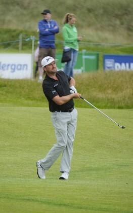 July 6th 2017, Portstewart Golf Club, Portstewart, Northern Ireland; Dubai Duty Free Irish Open Golf Championship; Day 1; Graeme McDowell (NIR) watches his second shot on the 16th xNigelxCookex  ActionPlus11898264