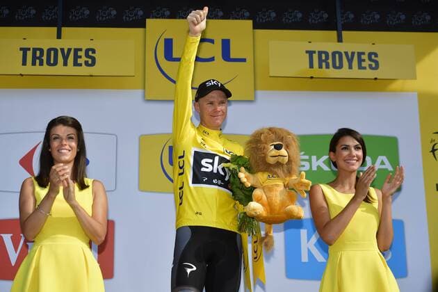 TROYES, FRANCE - JULY 6 : FROOME Christopher (GBR) Rider of Team SKY during stage 6 of the 104th edition of the 2017 Tour de France cycling race, a stage of 216 kms between Vesoul and Troyes on July 06, 2017 in Troyes, France, 06 07 2017 CYCLISME : Tour de France 2017 - Etape 6 - Vesoul Troyes - 06 07 2017 Photonews Panoramic 