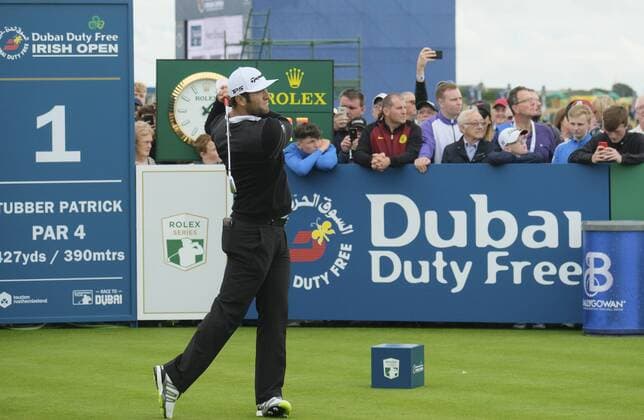 July 6th 2017, Portstewart Golf Club, Portstewart, Northern Ireland; Dubai Duty Free Irish Open Golf Championship; Day1; John Rahm (ESP) hits his tee shot from the 1st xNigelxCookex  ActionPlus11898428