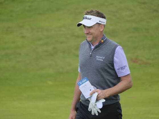 July 6th 2017, Portstewart Golf Club, Portstewart, Northern Ireland; Dubai Duty Free Irish Open Golf Championship; Day1; Ian Poulter (ENG) is all smiles as he walks onto the green at the 16th xNigelxCookex  ActionPlus11898429