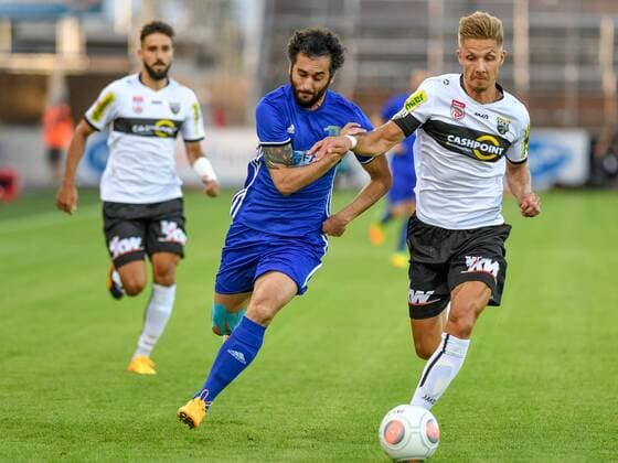 SOCCER - UEFA EL quali, Altach vs Chikhura ALTACH,AUSTRIA,06.JUL.17 - SOCCER - UEFA Europa League qualification, SCR Altach vs FC Chikhura Sachkhere. Image shows Lucas Galvao da Costa Souza (Altach), Nikoloz Gelashvili (Chikhura) and Philipp Netzer (Altach). GEPAxpictures xOliverxLerch