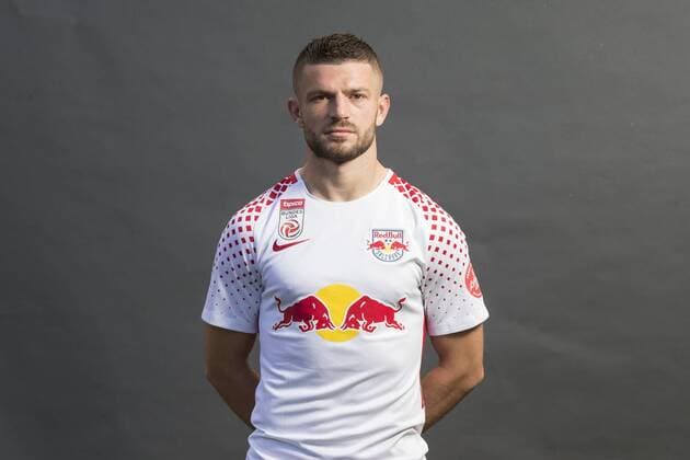 SOCCER - BL, RBS, team photoshooting SALZBURG,AUSTRIA,05.JUL.17 - SOCCER - tipico Bundesliga, Red Bull Salzburg, team photo shooting. Image shows Valon Berisha (RBS). GEPAxpictures xFelixxRoittner