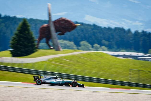 Valtteri Bottas (Mercedes AMG Petronas Formula One Team) mit seinem Auto auf der Strecke, Grosser Preis von Oesterreich 2017, Rennen, Motorsport, Formel 1, 07.07.2017, Spielberg Copyright: xNeis Eibner-Pressefotox EP_ANS