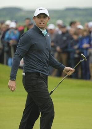 July 7th 2017, Portstewart Golf Club, Portstewart, Northern Ireland; Dubai Duty Free Irish Open Golf Championship, Day 2; Rory McIlroy (NIR) walks from the 18th green during the second round of the Dubai Duty Free Irish Open xNigelxCookex  ActionPlus11898563