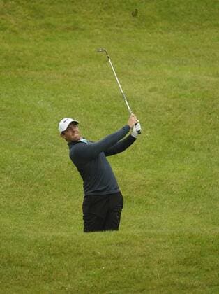 July 7th 2017, Portstewart Golf Club, Portstewart, Northern Ireland; Dubai Duty Free Irish Open Golf Championship, Day 2; Rory McIlroy (NIR) hits his second shot to the 8th green during the second round of the Dubai Duty Free Irish Open xNigelxCookex  ActionPlus11898565