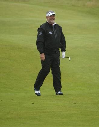 July 7th 2017, Portstewart Golf Club, Portstewart, Northern Ireland; Dubai Duty Free Irish Open Golf Championship, Day 2; Darren Clarke (NIR looks happy with his second on the 11th during the second round of the Dubai Duty Free Irish Open xNigelxCookex  ActionPlus11898549