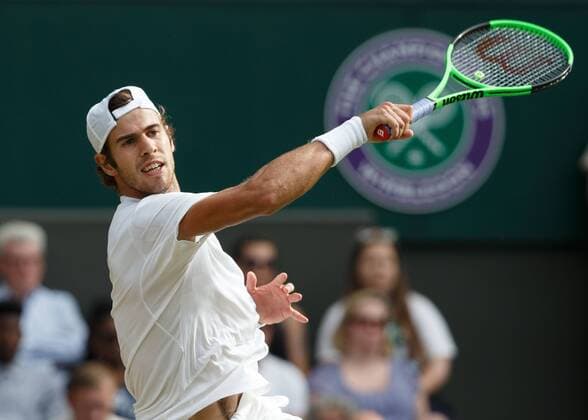 KAREN KHACHANOV (RUS) Tennis - Wimbledon 2017 - Grand Slam ITF ATP Tennis Herren WTA Tennis Damen - AELTC - London - - Great Britain - 7 July 2017. Copyright: xJuergenxHasenkopfx