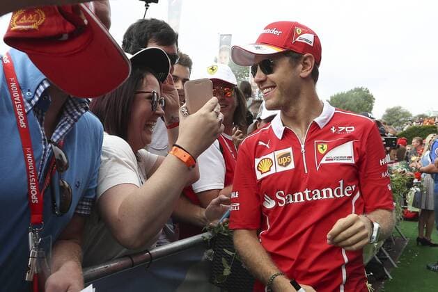 FORMULA 1 - GP of Austria 2017 SPIELBERG,AUSTRIA,08.JUL.17 - MOTORSPORTS, FORMULA 1 - Grand Prix of Austria, Red Bull Ring, Styrian Green Carpet. Image shows Sebastian Vettel (GER Ferrari). GEPAxpictures xFelixxRoittner