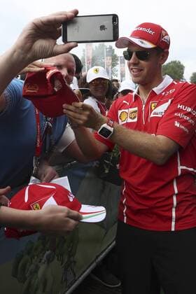 FORMULA 1 - GP of Austria 2017 SPIELBERG,AUSTRIA,08.JUL.17 - MOTORSPORTS, FORMULA 1 - Grand Prix of Austria, Red Bull Ring, Styrian Green Carpet. Image shows Sebastian Vettel (GER Ferrari). GEPAxpictures xFelixxRoittner