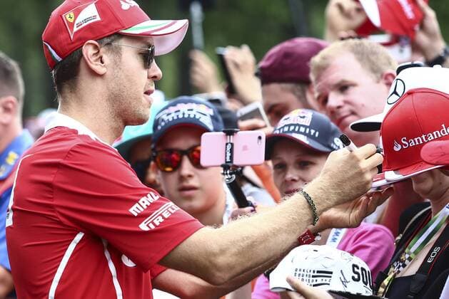 FORMULA 1 - GP of Austria 2017 SPIELBERG,AUSTRIA,08.JUL.17 - MOTORSPORTS, FORMULA 1 - Grand Prix of Austria, Red Bull Ring, Styrian Green Carpet. Image shows Sebastian Vettel (GER Ferrari). GEPAxpictures xFelixxRoittner
