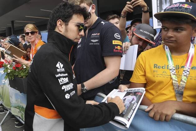 FORMULA 1 - GP of Austria 2017 SPIELBERG,AUSTRIA,08.JUL.17 - MOTORSPORTS, FORMULA 1 - Grand Prix of Austria, Red Bull Ring, Styrian Green Carpet. Image shows Sergio Perez (MEX Force India). GEPAxpictures xFelixxRoittner