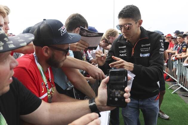 FORMULA 1 - GP of Austria 2017 SPIELBERG,AUSTRIA,08.JUL.17 - MOTORSPORTS, FORMULA 1 - Grand Prix of Austria, Red Bull Ring, Styrian Green Carpet. Image shows Esteban Ocon (FRA Force India). GEPAxpictures xFelixxRoittner