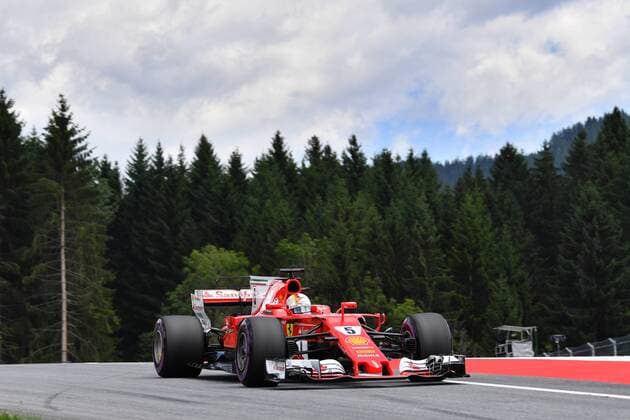 Sebastian VETTEL,GER (Scuderia Ferrari),Aktion in seinem Rennwagen, 3.Training, Formel 1:GP von Oesterreich, Red Bull Ring Zeltweg,Spielberg,Saison 2017,am 08.07.2017.