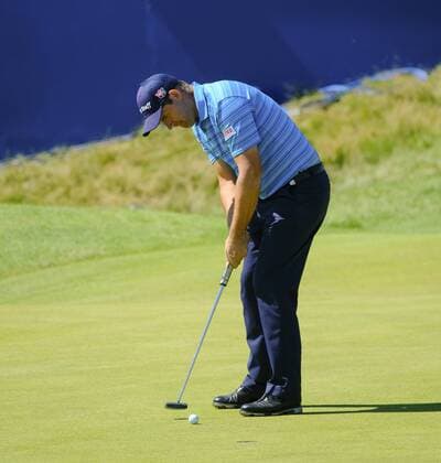 July 8th 2017, Portstewart Golf Club, Portstewart, Northern Ireland; Dubai Duty Free Irish Open Golf Championship, Day 3; Padraig Harrington (IRL) putts on the 18th during the third round of the Dubai Duty Free Irish Open xNigelxCookex  ActionPlus11898998