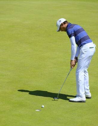 July 8th 2017, Portstewart Golf Club, Portstewart, Northern Ireland; Dubai Duty Free Irish Open Golf Championship, Day 3; Benjamin Hebert (FRA) with his putt on the 4th during the third round of the Dubai Duty Free Irish Open xNigelxCookex  ActionPlus11899094